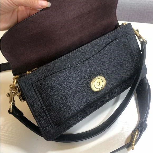 Coach Tabby 26 Black Leather Shoulder Crossbody - Picture 3 of 9